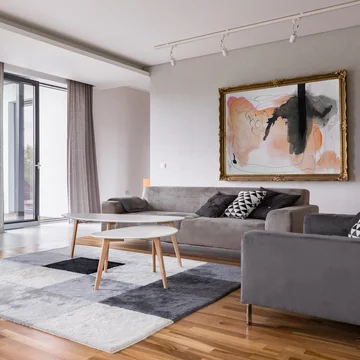 Wohnzimmer mit Kamin - Stock-Fotografie