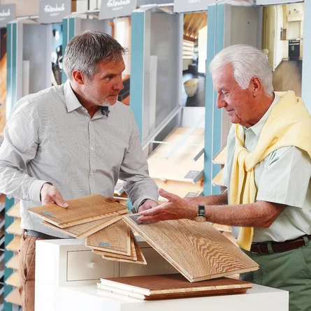 Beratung - Decor-Union Service 0835 professionelle Beratung von Hartbelägen, Parkett, Laminat im Geschäft